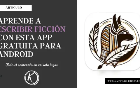 Aprende a escribir ficción con esta app gratuita para Android. El logo de la app muestra un diseño inspirado en el antiguo Egipto con plumas.