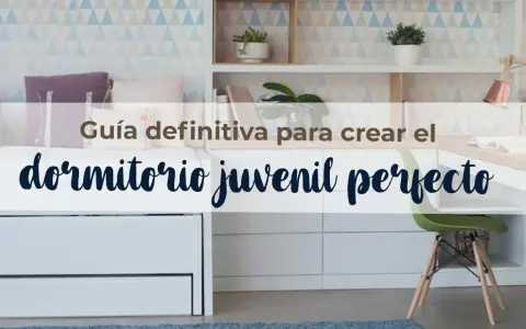 Habitación juvenil con paredes de rombos, cama blanca y estanterías. Ideas para pintar habitación juvenil dos colores.