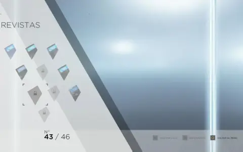 Menú de revistas de Detroit: Become Human, mostrando la revista 43 de 46.