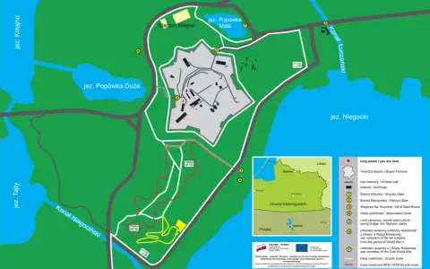 Odkryj malownicze **giżycko trasy rowerowe** wokół jezior Kisajno, Tajty i Niegocin. Mapa pokazuje szlaki MTB i piesze.