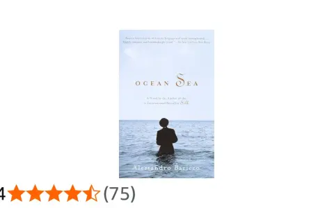 Okładka powieści "Ocean Sea" Alessandro Baricco. Sylwetka wchodzi do morza.