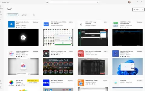 Sklep Microsoft Store oferuje wiele aplikacji do konwersji plików HEIC, takich jak "HEIC File Converter" czy "iMazing Converter".