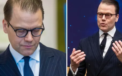 Prins Daniel, ifrågasatt om han är prins Daniel sjuk, bär glasögon och kostym.