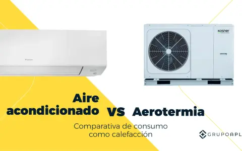 Unidad interior de aire acondicionado Daikin y unidad exterior de aerotermia Kosner. Comparativa de consumo como calefacción para combatir el calor.