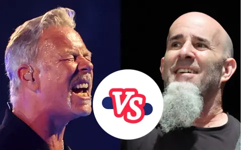 James Hetfield (East Coast) vs. Scott Ian (West Coast) im musikalischen Duell.
