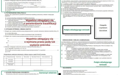 Wniosek o wymianę prawa jazdy po ślubie. Wypełnij, gdy zmieniasz dane lub potrzebujesz wtórnika. Dołącz zdjęcie 3,5x4,5 cm.