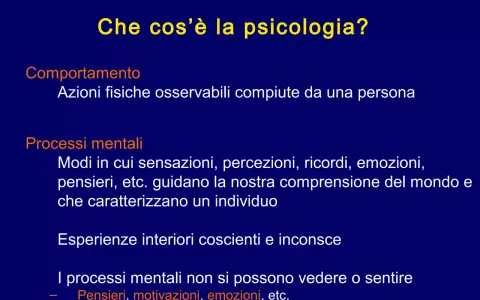 Analisi dei processi mentali: sensazioni, percezioni, ricordi, emozioni e pensieri che guidano la comprensione del mondo.