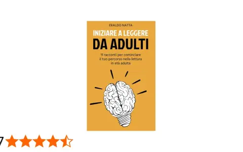 Copertina del libro "Iniziare a leggere da adulti" di Eraldo Natta, con un cervello stilizzato a forma di lampadina. Ideale per chi cerca libri per iniziare a leggere da adulti.