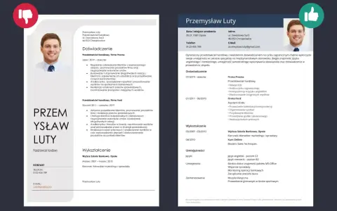 Przedstawiciel handlowy jak zacząć? CV Przemysława Luty pokazuje doświadczenie w sprzedaży, negocjacjach i budowaniu relacji z klientami.