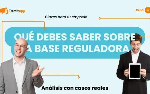 Hombres explican qué es la base reguladora de nómina. TramitApp ofrece claves para tu empresa y análisis con casos reales.