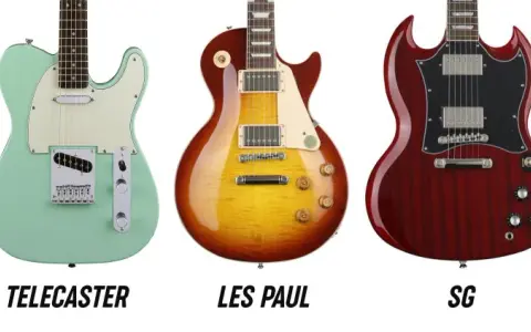 Pięć gitar: Stratocaster, Telecaster, Les Paul, SG i Offset. Idealne modele do druku 3D dla każdego fana muzyki.