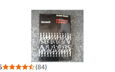 Copertina del libro "Che cosa è il cinema?" di André Bazin, con una fila di figure stilizzate che camminano.