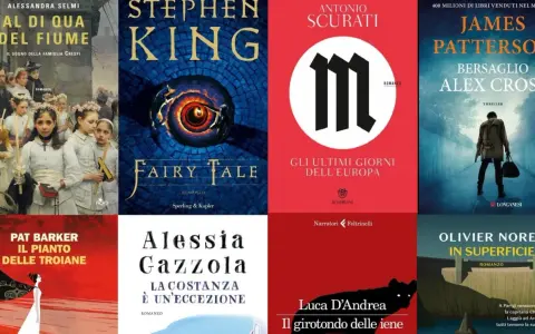 Copertine di libri: "La costanza è un'eccezione" di Alessia Gazzola, "Fairy Tale" di Stephen King, "Al di qua del fiume" di Alessandra Selmi, "Bersaglio Alex Cross" di James Patterson e altri.