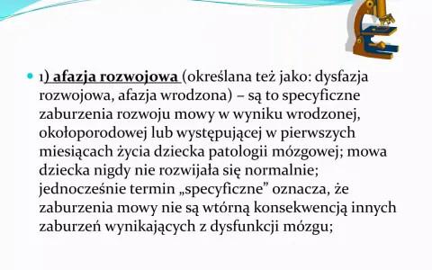 Co to jest afazja? Afazja rozwojowa to specyficzne zaburzenia mowy, które nie rozwijają się normalnie od urodzenia lub w pierwszych miesiącach życia.