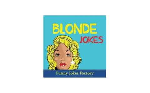 Ilustracja w stylu pop-art z blondynką i napisem "BLONDE JOKES".