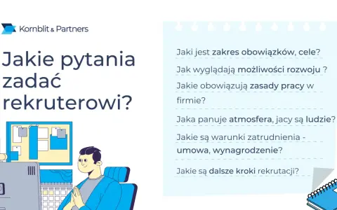 Lista pytań, jakie pytania zadać na rozmowie kwalifikacyjnej, by dowiedzieć się o obowiązkach, rozwoju, atmosferze i warunkach zatrudnienia.