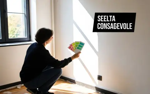 Persona valuta campioni di colore per decidere come scegliere colore pareti.