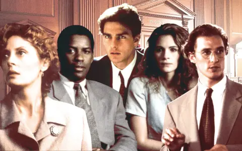 Attori di un film legal in tribunale: Susan Sarandon, Denzel Washington, Tom Cruise, Julia Roberts, Matthew McConaughey.
