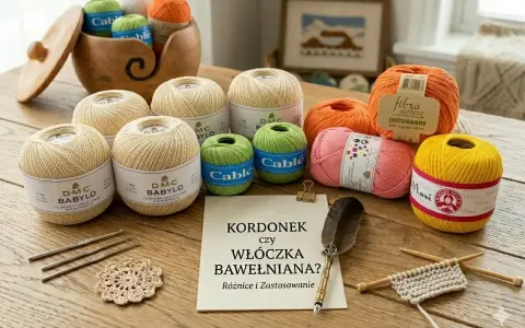 Kordonek, włóczka bawełniana i złota włóczka w różnych kolorach, gotowe do tworzenia pięknych projektów.