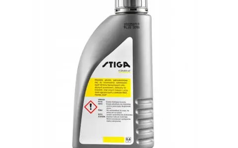 Olej STIGA 4 Stroke oil to wysokiej jakości, jednosezonowy olej do smarowania silników czterosuwowych, idealny do kosiarki.
