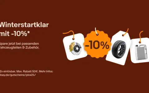 Winter-Rabatt auf Autoteile: Bremsscheibe, Reifen, Kanister & -10% Gutschein.