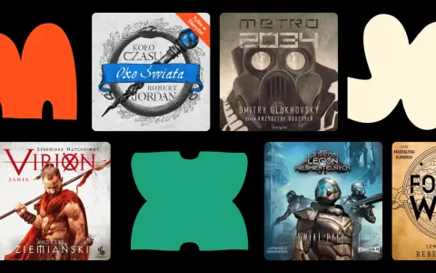 Kolekcja najlepszych audiobooków fantasy: "Oko Świata", "Metro 2034", "Virion", "Legion Niesmiertelnych" i "Czarne Skrzydło".