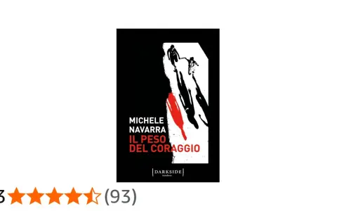Copertina del libro "Il Peso del Coraggio" di Michele Navarra. Un'ombra rossa si allunga su due figure in cammino.