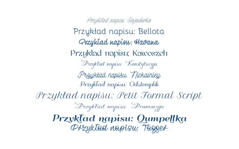 Przykłady napisów z polskimi znakami w różnych stylach, idealne do Word. Znajdź najładniejsze czcionki z polskimi znakami.
