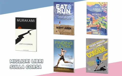 Sei libri ispiratori sulla corsa: "L'arte di correre" di Murakami, "Eat & Run" di Scott Jurek, "Corse leggendarie nel mondo", "Finding Ultra" di Rich Roll e "Andiamo a correre" di Fulvio Massini.