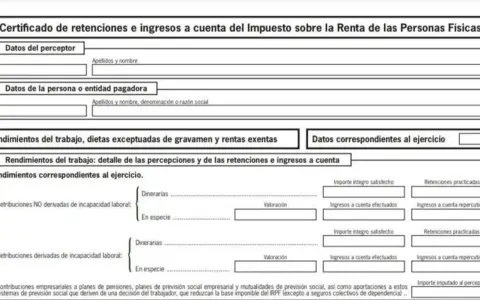 Certificado de retenciones e ingresos a cuenta del IRPF. Detalla rendimientos del trabajo y datos para la renta 2026.