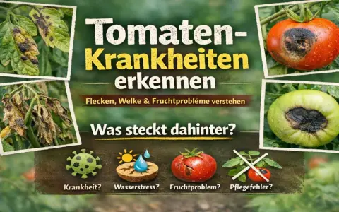 Tomaten-Krankheiten erkennen: Flecken, Welke & Fruchtprobleme verstehen. Was steckt dahinter? Krankheit, Wasserstress, Fruchtproblem oder Pflegefehler?