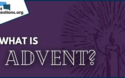 What is Advent?" text on a purple background with a stylized candle and rays. Explores the meaning of the catholic first Sunday of Advent.