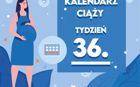 Kobieta w 36. tygodniu ciąży, z brzuszkiem i kalendarzem. Czas na przygotowania do porodu!
