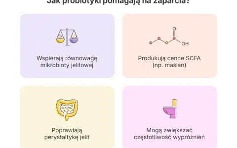 Probiotyki wspierają równowagę mikrobioty, produkują SCFA, poprawiają perystaltykę jelit i mogą zwiększać częstotliwość wypróżnień, co odpowiada na pytanie, czy probiotyk powoduje zaparcia.
