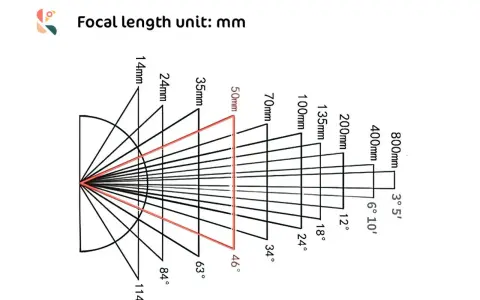 Schema che illustra come la lunghezza focale (mm) influenzi l'angolo di visione. Un esempio di foto zoom con diverse lunghezze focali.
