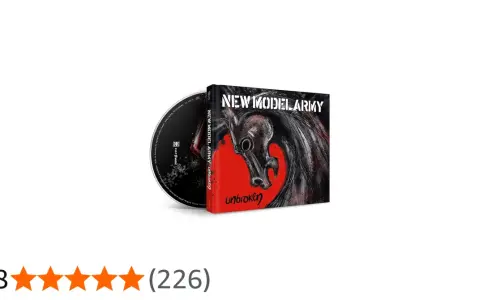 Okładka albumu "Unbroken" zespołu New Model Army z mrocznym, stylizowanym wizerunkiem konia. Czy to symbol nadchodzącej siły, czy może odzwierciedlenie przeszłości?