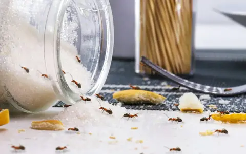 Mrówki uwielbiają cukier, ale jakiego zapachu nie lubią mrówki? Cytryna na stole, rozsypany cukier i chleb przyciągają te małe stworzenia.