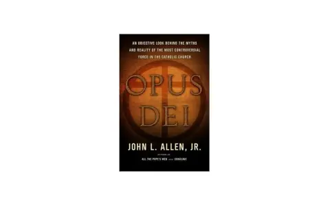 Book cover for "Opus Dei" by John L. Allen, Jr., featuring the Opus Dei symbol and text.