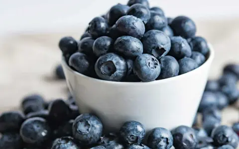 Un bol de myrtilles débordant, certaines tombées sur la table. Attention, ces petites baies bleues peuvent être addictives !