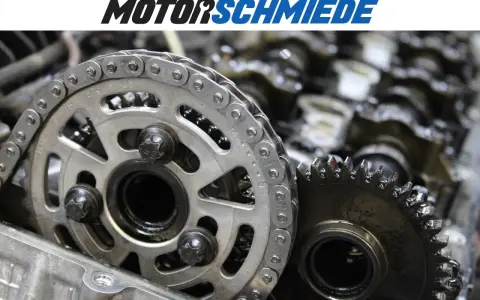 MotorSchmiede: BMW X3 Steuerkette Probleme bis Baujahr. Detailaufnahme des Steuerkettenrads und der Kette im Motorraum.
