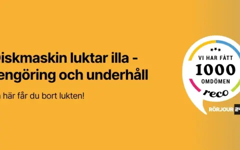 Diskmaskin luktar illa? Få bort dålig lukt med rengöring och underhåll. Rörjour 247 har 1000 omdömen.