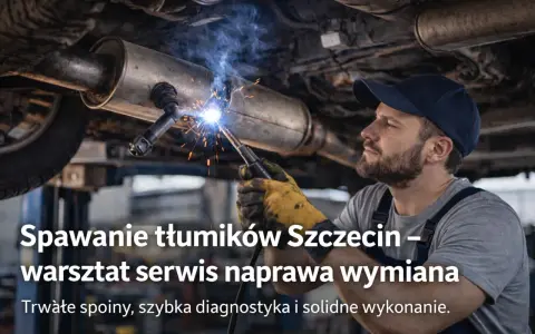 Mechanik wykonuje spawanie tłumików, zapewniając trwałe spoiny i solidne wykonanie.