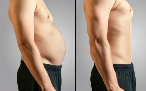 Antes y después: abdomen con grasa y abdomen tonificado. Un cambio radical para eliminar grasa abdominal.