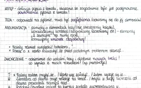 Struktura rozprawki: wstęp, teza, argumentacja, zakończenie. Pomocne przy tworzeniu własnych opinion essay topics.