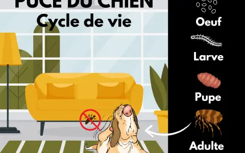 Cycle de vie de la puce du chien : œuf, larve, pupe, adulte. Pour savoir comment enlever les puces d'un chien rapidement, comprenez leur cycle.