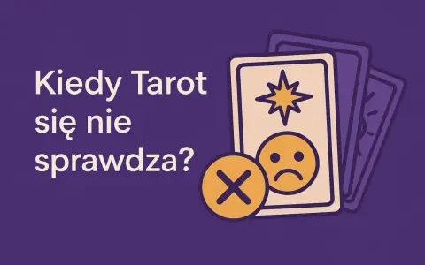 Kiedy tarot dziala, a kiedy nie? Ilustracja z kartami i smutną buźką symbolizuje momenty, gdy wróżba nie przynosi pocieszenia.