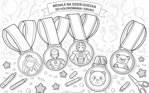 Medale na Dzień Dziecka do kolorowania i druku: księżniczka, superbohaterowie, misie. Kolorowanki z medalami czekają na Twoją kreatywność!