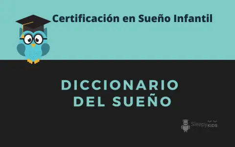 Certificación en Sueño Infantil: Diccionario del Sueño. Un búho sabio con birrete y gafas te da la bienvenida a este curso.
