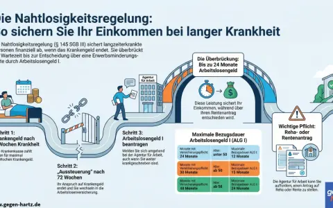 Krankengeld ab wann? Nach 6 Wochen Krankheit zahlt die Kasse, nach 72 Wochen folgt die Aussteuerung und der Wechsel zur Arbeitslosenversicherung.