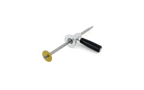 A tool designed for how to cut PVC pipe, featuring a rotating cutting wheel and a black handle for easy operation.